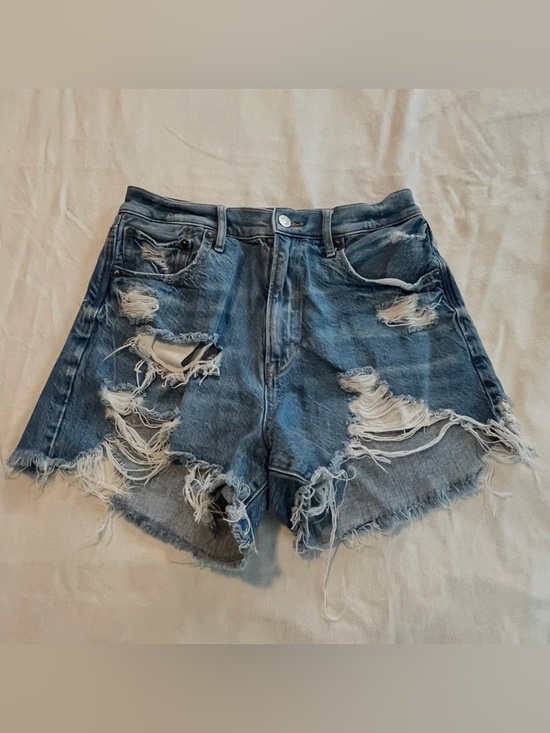 American Eagle Outfitters Pants - American Eagle Distressed Light Blue Denim Shorts Waist 26 Rise 11 Size 6 EUC